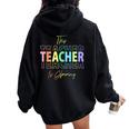 This Teacher Is Glowing Hello Summer End Of School Women Oversized Hoodie Back Print Black