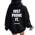 Teacher Just Prove It Text Evidence Women Oversized Hoodie Back Print Black