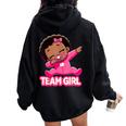 Team Girl Baby Announcement Gender Reveal Party Women Oversized Hoodie Back Print Black