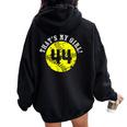 That's My Girl 44 Softball Player Mom Or Dad Women Oversized Hoodie Back Print Black