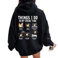 Things I Do In My Spare Time Farmar Farm Chicken Lover Women Oversized Hoodie Back Print Black