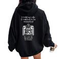 I Told My Wife I Wanted To Be Cremated White Women Oversized Hoodie Back Print Black