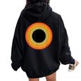 Total Solar Eclipse Mandala Sun Women Oversized Hoodie Back Print Black