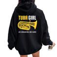 Tuba Girl Cute Marching Band Women Oversized Hoodie Back Print Black