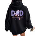 Two The Moon Dad Of The Birthday Girl Astronaut Family Party Women Oversized Hoodie Back Print Black