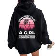 Never Underestimate A Girl With An Engineering Degree Women Oversized Hoodie Back Print Black