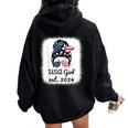 Us Citizen Est 2024 Citizenship New Usa Citizen Girl Women Oversized Hoodie Back Print Black