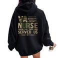 Va Nursing Va Nurse Veterans Nursing Nurse Women Oversized Hoodie Back Print Black