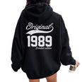 Vintage 1989 Original Parts 35Th Birthday Women Oversized Hoodie Back Print Black