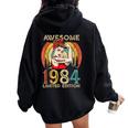 Vintage 38Th Birthday For Awesome Since 1984 Women Oversized Hoodie Back Print Black