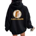 Vintage Caucasians Pride Caucasian Woman Women Oversized Hoodie Back Print Black