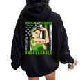 Vintage Flag American Support Warrior Mental Health Women Oversized Hoodie Back Print Black