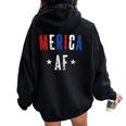 Vintage Merica Af Patriotic 4Th July Women Women Oversized Hoodie Back Print Black