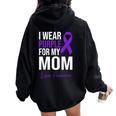 I Wear Purple For My Mom Lupus Warrior Lupus Women Oversized Hoodie Back Print Black