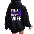 I Wear Purple For My Wife Lupus Warrior Lupus Women Oversized Hoodie Back Print Black