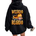 Weirdo With A Beardo Bearded Dragon Beardie Women Oversized Hoodie Back Print Black