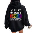 I Like My Whiskey Straight Friends Lgbtq Gay Pride Proud Women Oversized Hoodie Back Print Black