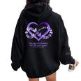 I Will Remember For You Butterfly Alzheimer's Awareness Women Oversized Hoodie Back Print Black