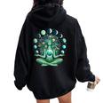 Witchy Nature Goddess Mother Earth Day Moon Phases Aesthetic Women Oversized Hoodie Back Print Black