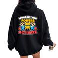 Wonder Twin Powers Activate Brother Sister Women Oversized Hoodie Back Print Black