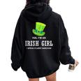 Yes I’M An Irish Girl I Speak Fluent Sarcasm St Patrick's Women Oversized Hoodie Back Print Black