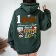 100 Days Of Coffee 100Th Day Of School For Teacher Student Women Oversized Hoodie Back Print Forest