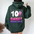 10Th Birthday 10 Yrs Old Girl Bubble Boba Tea Anime Women Oversized Hoodie Back Print Forest