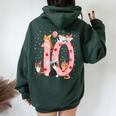 10Th Birthday Girl Cute Cat Outfit 10 Years Old Bday Party Women Oversized Hoodie Back Print Forest