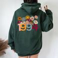 1994 Birth Year Vintage Wildflowers Daisy 29Th Birthday 1994 Women Oversized Hoodie Back Print Forest