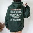 2024 Elementary School Graduation 6Th Grade Graduate Women Oversized Hoodie Back Print Forest