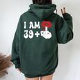 I Am 39 1 Middle Finger & Lips 40Th Birthday Girls Women Oversized Hoodie Back Print Forest