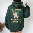 3Rd Grade Level Complete Gamer 2024 Graduation Unicorn Dab Women Oversized Hoodie Back Print Forest