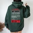5 Things You Should Know About My Wife Husbandidea Women Oversized Hoodie Back Print Forest