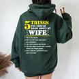 5 Things About My Wife Husband Women Oversized Hoodie Back Print Forest