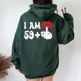 I Am 59 1 Middle Finger & Lips 60Th Birthday Girls Women Oversized Hoodie Back Print Forest