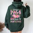60 Year Old Made In 1964 Birthday Floral 60Th Birthday Women Women Oversized Hoodie Back Print Forest