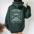 60Th Birthday Man Woman 60 Years 1964 Decorative Women Oversized Hoodie Back Print Forest