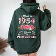 70 Year Old Made In 1954 Floral 70Th Birthday Women Women Oversized Hoodie Back Print Forest