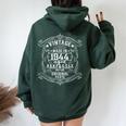 80Th Birthday Man Woman 80 Years 1944 Decorative Women Oversized Hoodie Back Print Forest