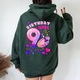 9Th Birthday Girl 9 Years Painting Art Number 9 Women Oversized Hoodie Back Print Forest