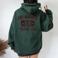 9Th Wedding Anniversary Husband Wife Just Married 9 Years Women Oversized Hoodie Back Print Forest