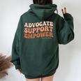 Advocate Support Empower Groovy Social Worker Graduation Women Oversized Hoodie Back Print Forest