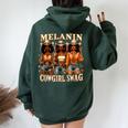 African Melanin Cowgirl Swag Black History Melanin Queen Women Oversized Hoodie Back Print Forest