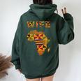 Afro Black Wife African Ghana Kente Cloth Couple Matching Women Oversized Hoodie Back Print Forest