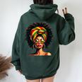 Afro Woman African Melanin Headscarf Nubian Black History Women Oversized Hoodie Back Print Forest