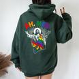 Ah Lgbt Gay Pride Jesus Rainbow Flag Women Oversized Hoodie Back Print Forest