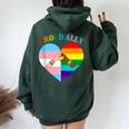 Ally Rainbow Flag Heart Lgbt Gay Lesbian Support Pride Month Women Oversized Hoodie Back Print Forest