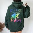 Animal Lover Girls Just A Girl Who Loves Turtles Women Oversized Hoodie Back Print Forest