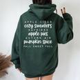 Apple Cider Cozy Sweaters Hayrides Fall Sweet Fall Women Oversized Hoodie Back Print Forest