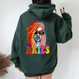 Aries Queen African American Loc'd Zodiac Sign Women Oversized Hoodie Back Print Forest